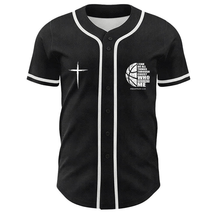 Christianartworkshop Basketball I Can Do All Things Through Christ Unisex Baseball Jersey - image 2