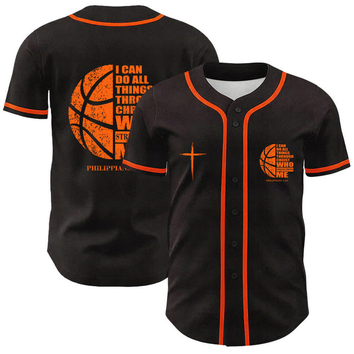 Christianartworkshop Basketball I Can Do All Things Through Christ Unisex Baseball Jersey - Orange - 5XL - image 15
