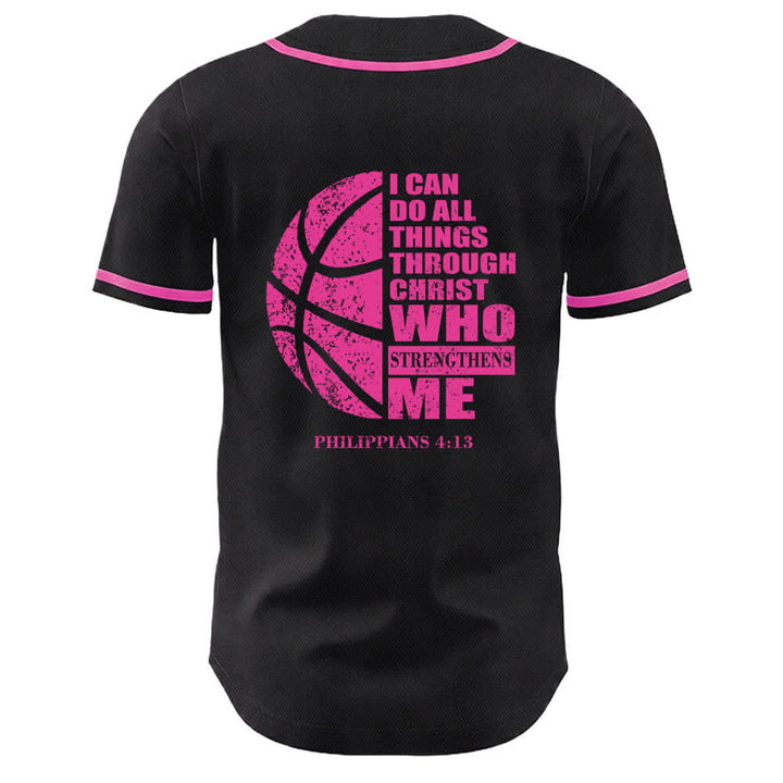 Christianartworkshop Basketball I Can Do All Things Through Christ Unisex Baseball Jersey - image 4