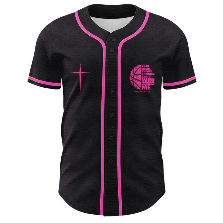 Christianartworkshop Basketball I Can Do All Things Through Christ Unisex Baseball Jersey - image 5