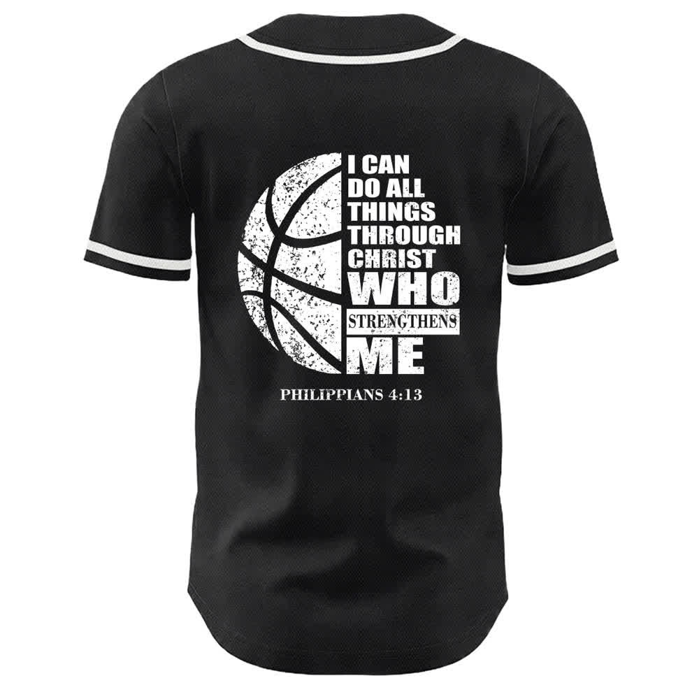 Christianartworkshop Basketball I Can Do All Things Through Christ Unisex Baseball Jersey - image 1