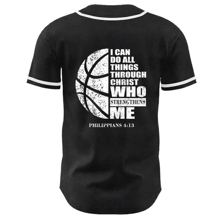 Christianartworkshop Basketball I Can Do All Things Through Christ Unisex Baseball Jersey - image 1