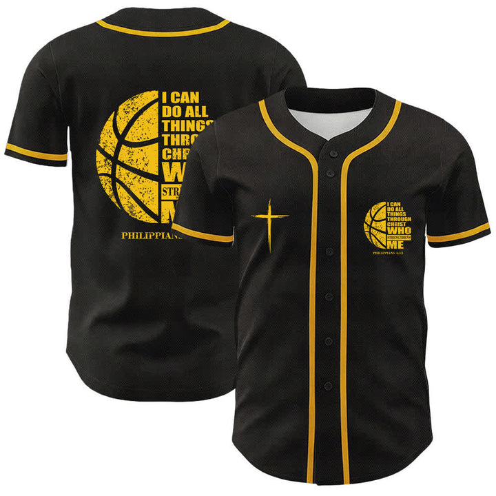 Christianartworkshop Basketball I Can Do All Things Through Christ Unisex Baseball Jersey - Yellow - 5XL - image 9
