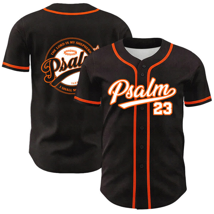 Christianartworkshop Psalm 23 The Lord Is My Shepherd Unisex Baseball Jersey - Orange - 5XL - image 15