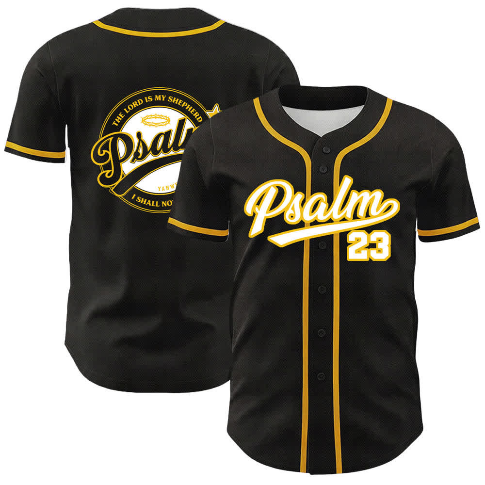 Christianartworkshop Psalm 23 The Lord Is My Shepherd Unisex Baseball Jersey - Yellow - 5XL - image 6
