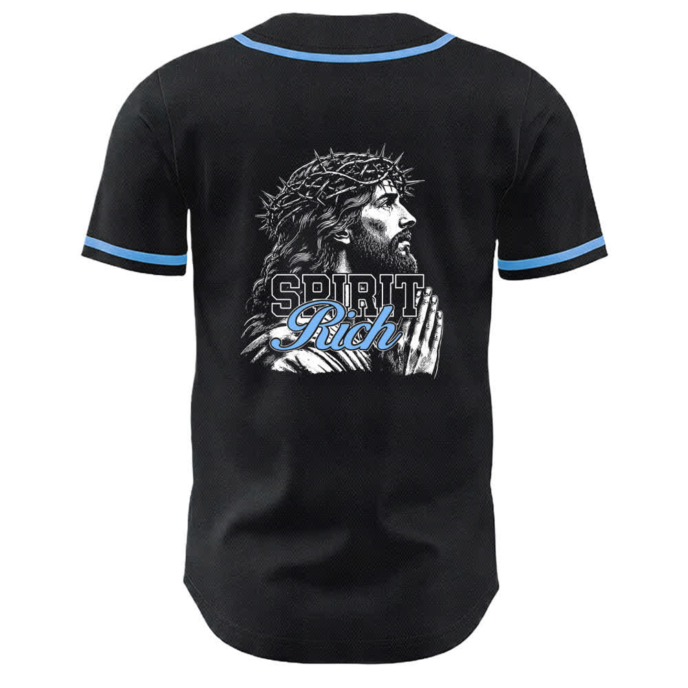Christianartworkshop Jesus Spirit Rich Crown Of Thorns Portrait Unisex Baseball Jersey - image 1