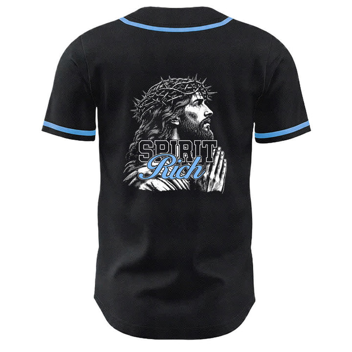 Christianartworkshop Jesus Spirit Rich Crown Of Thorns Portrait Unisex Baseball Jersey - image 1