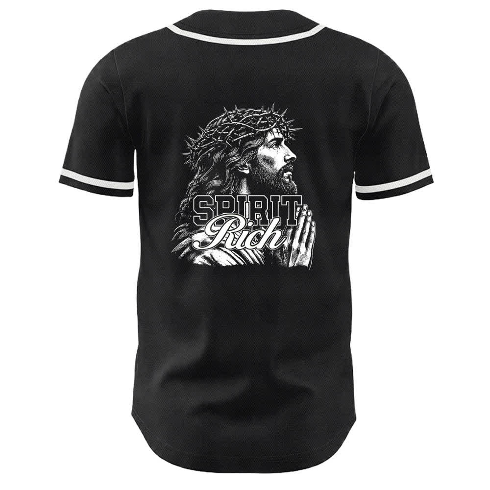Christianartworkshop Jesus Spirit Rich Crown Of Thorns Portrait Unisex Baseball Jersey - image 7