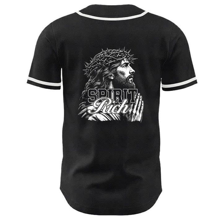 Christianartworkshop Jesus Spirit Rich Crown Of Thorns Portrait Unisex Baseball Jersey - image 7