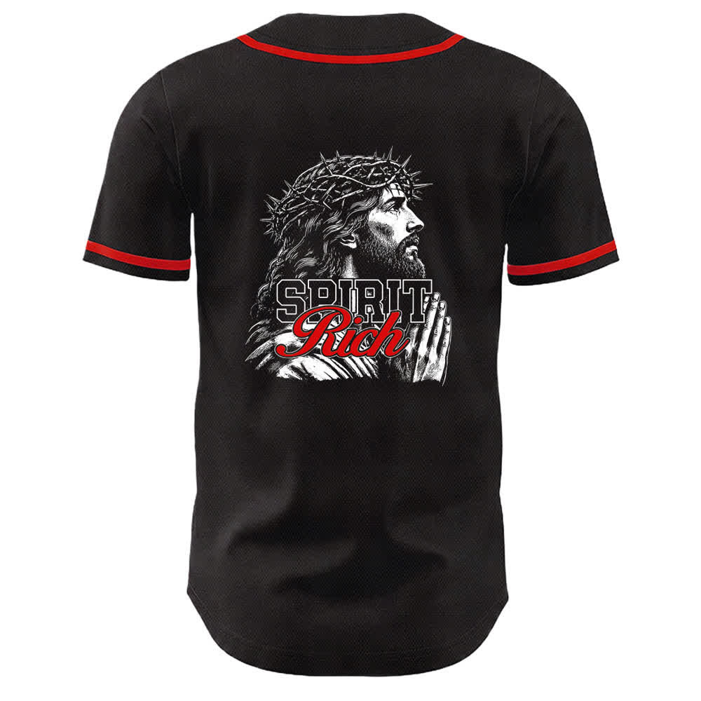 Christianartworkshop Jesus Spirit Rich Crown Of Thorns Portrait Unisex Baseball Jersey - image 10