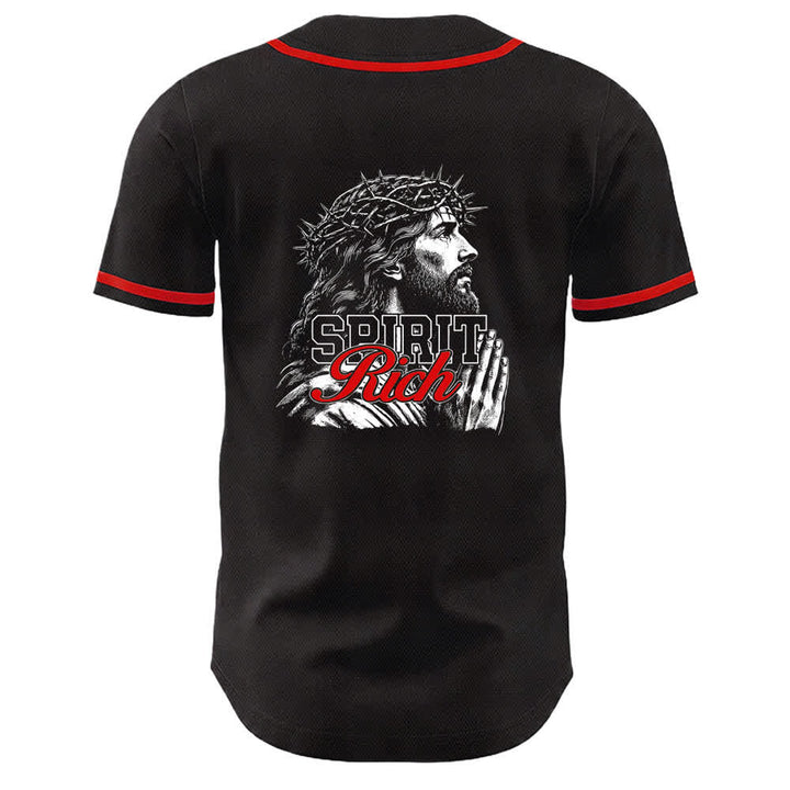 Christianartworkshop Jesus Spirit Rich Crown Of Thorns Portrait Unisex Baseball Jersey - image 10