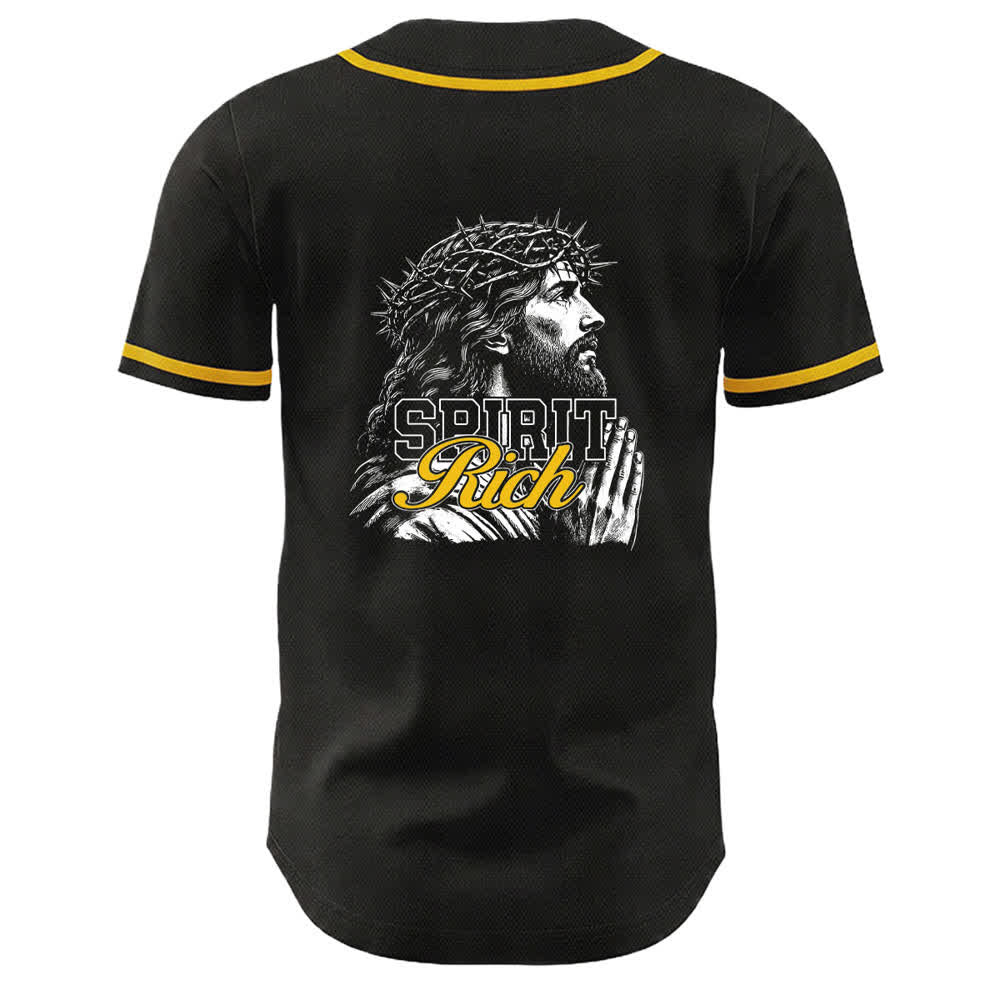 Christianartworkshop Jesus Spirit Rich Crown Of Thorns Portrait Unisex Baseball Jersey - image 4