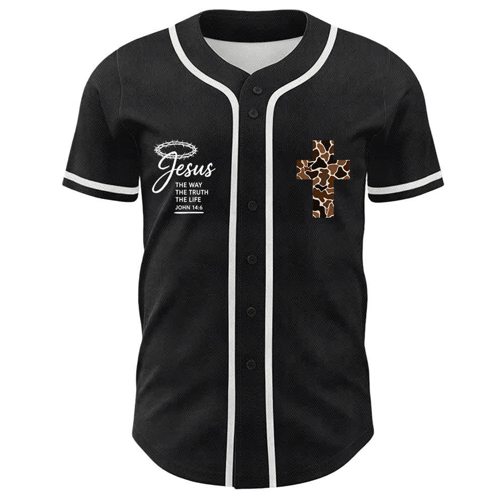 Christianartworkshop Leopard Print Cross I Can Do All Things Through Christ Unisex Baseball Jersey - image 5
