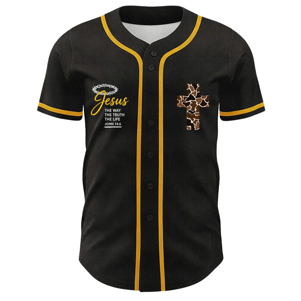 Christianartworkshop Leopard Print Cross I Can Do All Things Through Christ Unisex Baseball Jersey - image 2