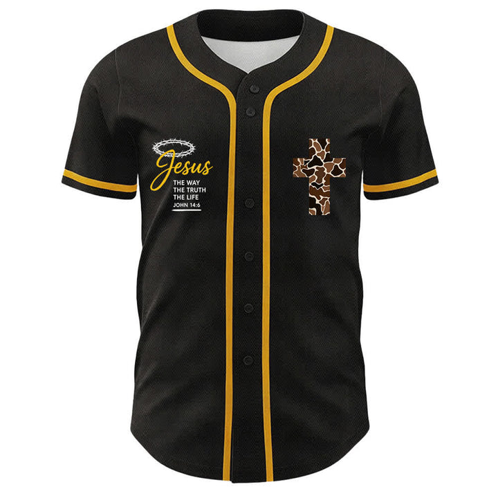 Christianartworkshop Leopard Print Cross I Can Do All Things Through Christ Unisex Baseball Jersey - image 2