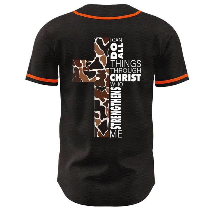 Christianartworkshop Leopard Print Cross I Can Do All Things Through Christ Unisex Baseball Jersey - image 10