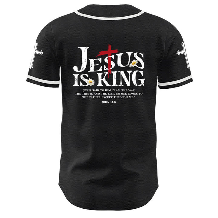 Christianartworkshop Jesus Is King John 14:6 3 Nails 1 Cross Unisex Baseball Jersey - image 7