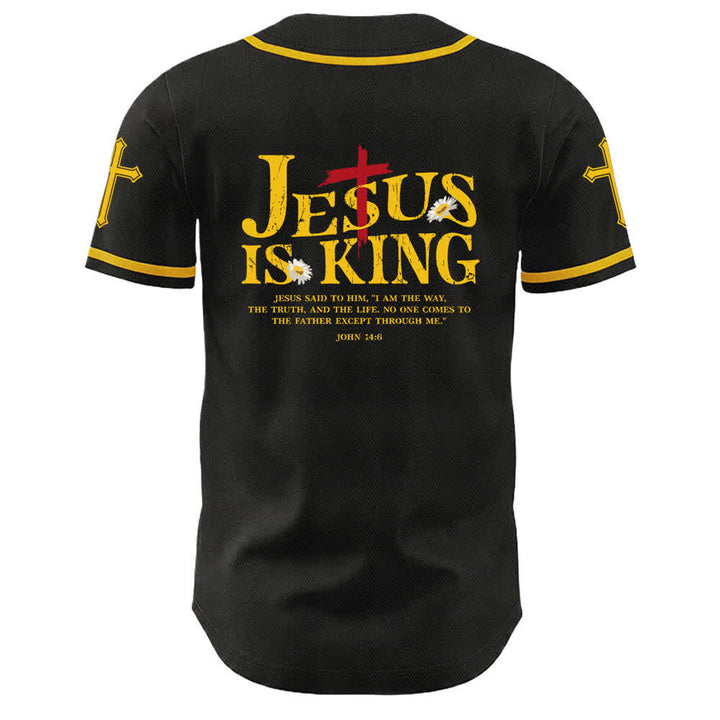 Christianartworkshop Jesus Is King John 14:6 3 Nails 1 Cross Unisex Baseball Jersey - image 4