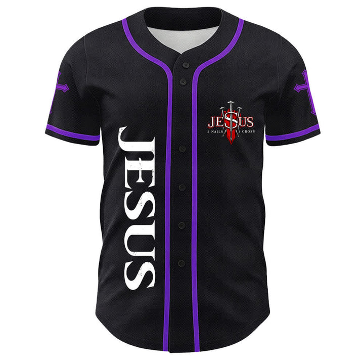 Christianartworkshop Jesus Is King John 14:6 3 Nails 1 Cross Unisex Baseball Jersey - image 20