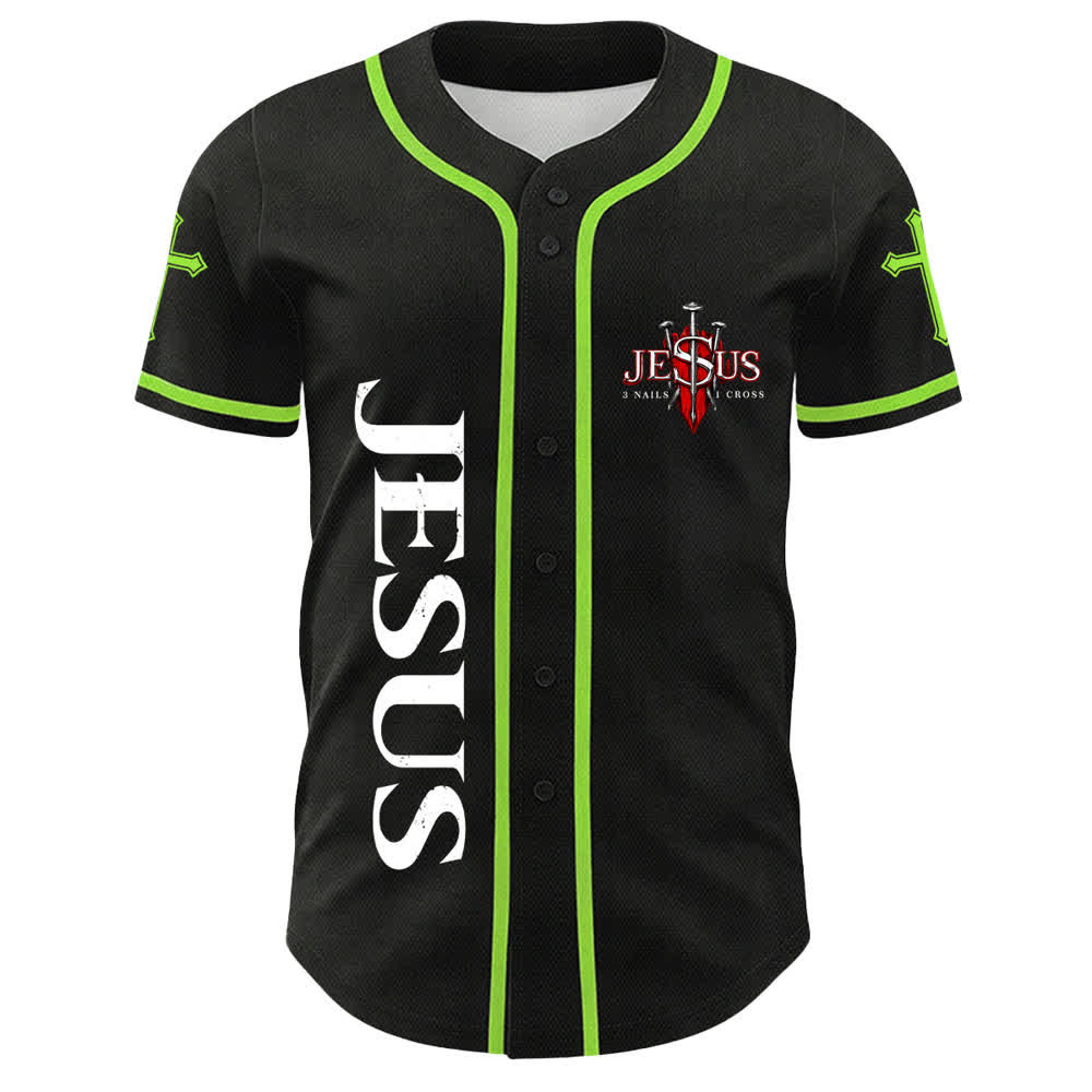 Christianartworkshop Jesus Is King John 14:6 3 Nails 1 Cross Unisex Baseball Jersey - image 17