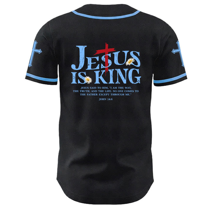 Christianartworkshop Jesus Is King John 14:6 3 Nails 1 Cross Unisex Baseball Jersey - image 13