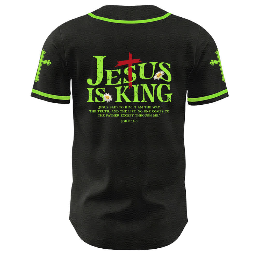 Christianartworkshop Jesus Is King John 14:6 3 Nails 1 Cross Unisex Baseball Jersey - image 16