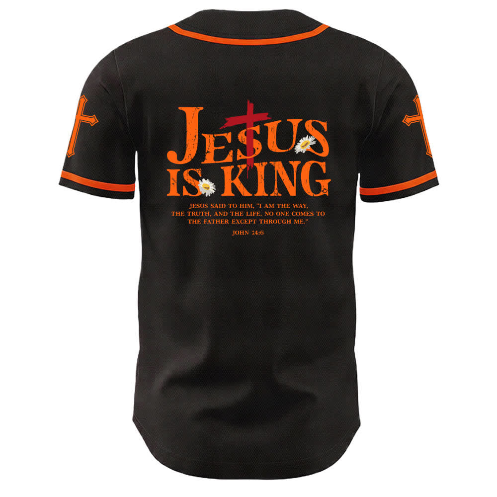 Christianartworkshop Jesus Is King John 14:6 3 Nails 1 Cross Unisex Baseball Jersey - image 10