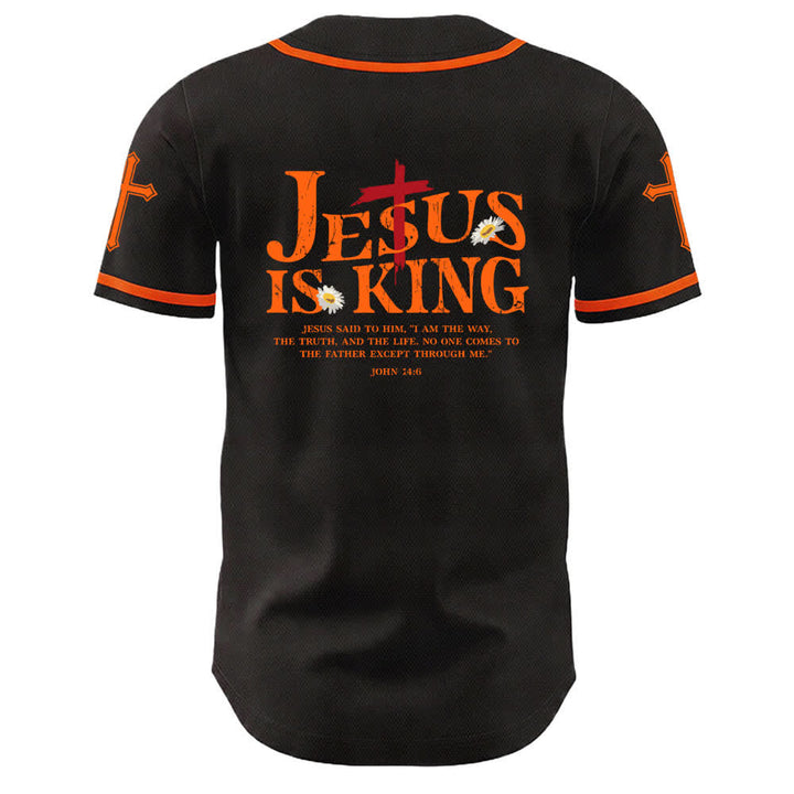 Christianartworkshop Jesus Is King John 14:6 3 Nails 1 Cross Unisex Baseball Jersey - image 10
