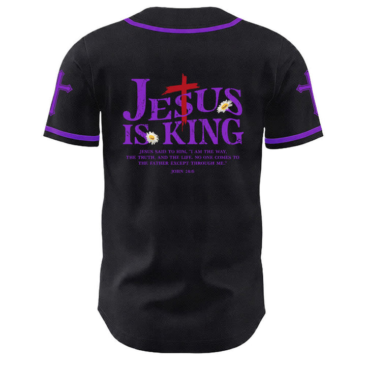 Christianartworkshop Jesus Is King John 14:6 3 Nails 1 Cross Unisex Baseball Jersey - image 19
