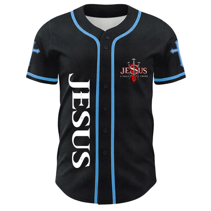 Christianartworkshop Jesus Is King John 14:6 3 Nails 1 Cross Unisex Baseball Jersey - image 14