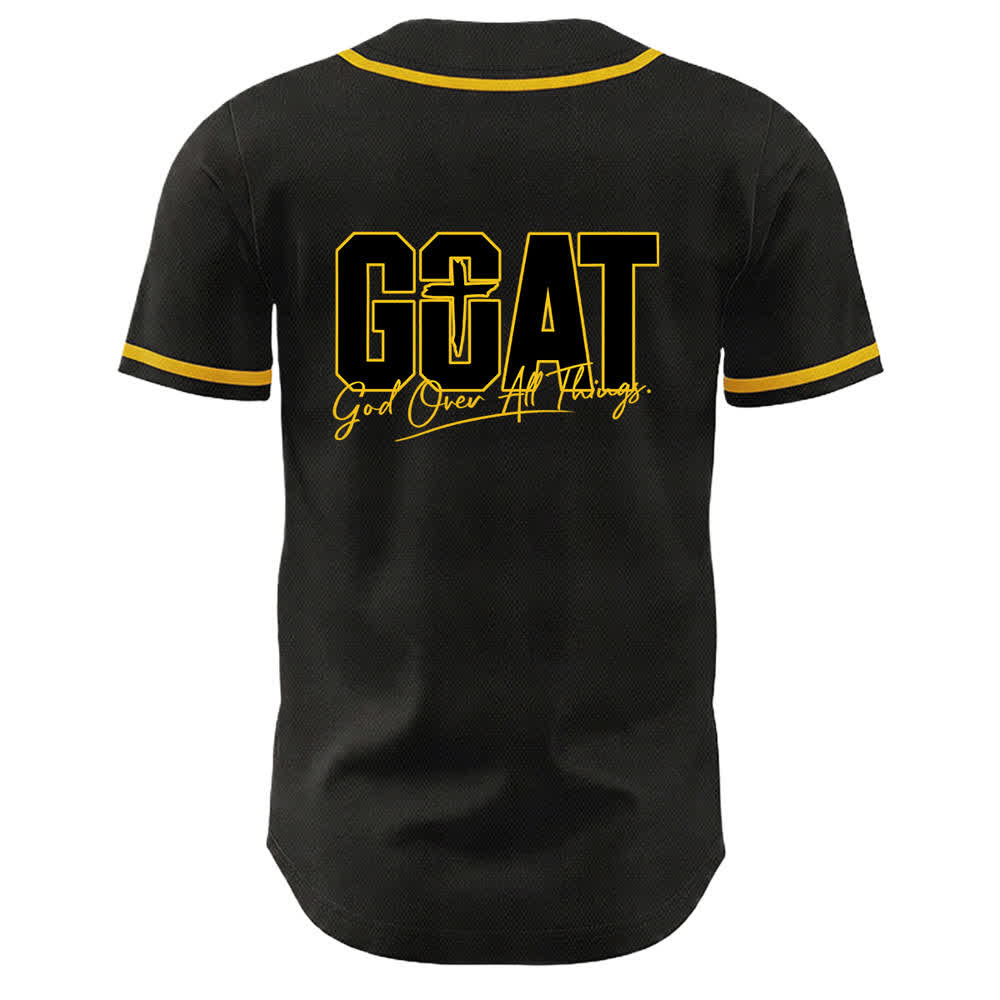 Christianartworkshop GOAT God Over All Things Simple Cross Unisex Baseball Jersey - image 1