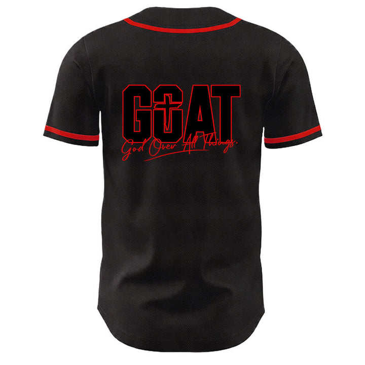 Christianartworkshop GOAT God Over All Things Simple Cross Unisex Baseball Jersey - image 7