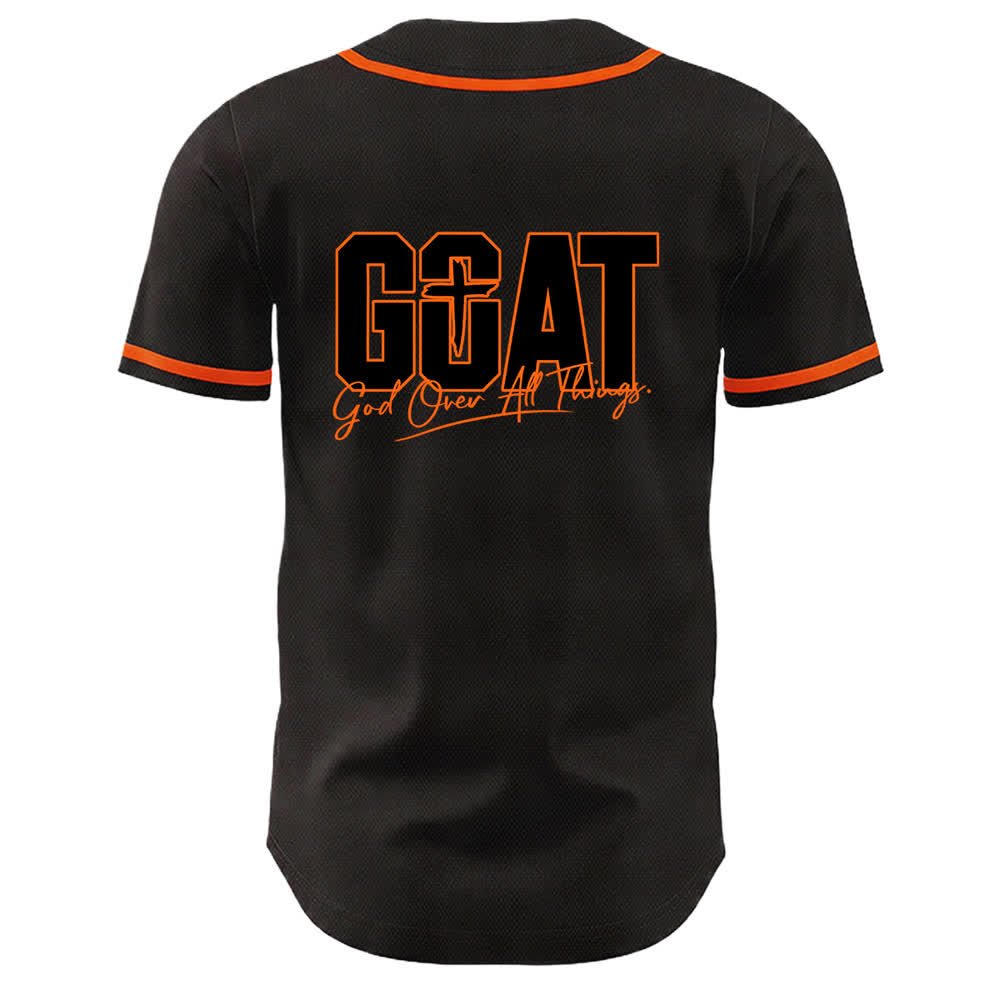 Christianartworkshop GOAT God Over All Things Simple Cross Unisex Baseball Jersey - image 10