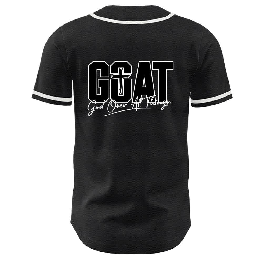 Christianartworkshop GOAT God Over All Things Simple Cross Unisex Baseball Jersey - image 4