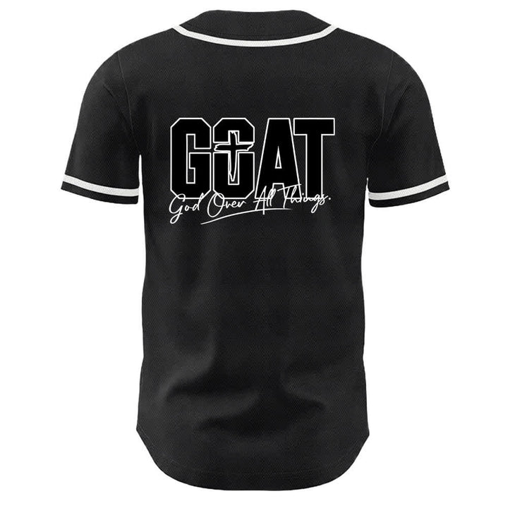 Christianartworkshop GOAT God Over All Things Simple Cross Unisex Baseball Jersey - image 4