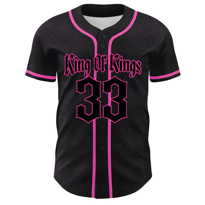 Christianartworkshop King Of Kings Number 33 Jesus Carrying Cross Unisex Baseball Jersey - Pink - 5XL - image 21