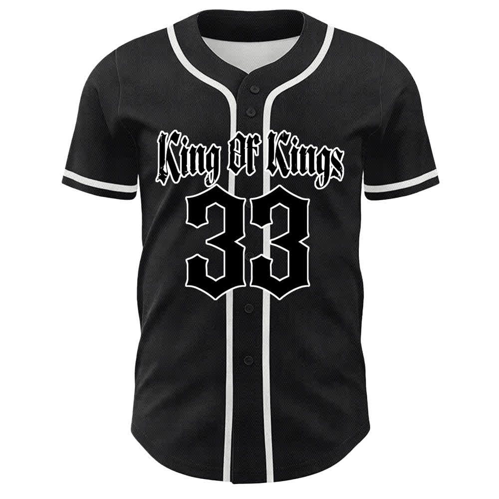 Christianartworkshop King Of Kings Number 33 Jesus Carrying Cross Unisex Baseball Jersey - image 4