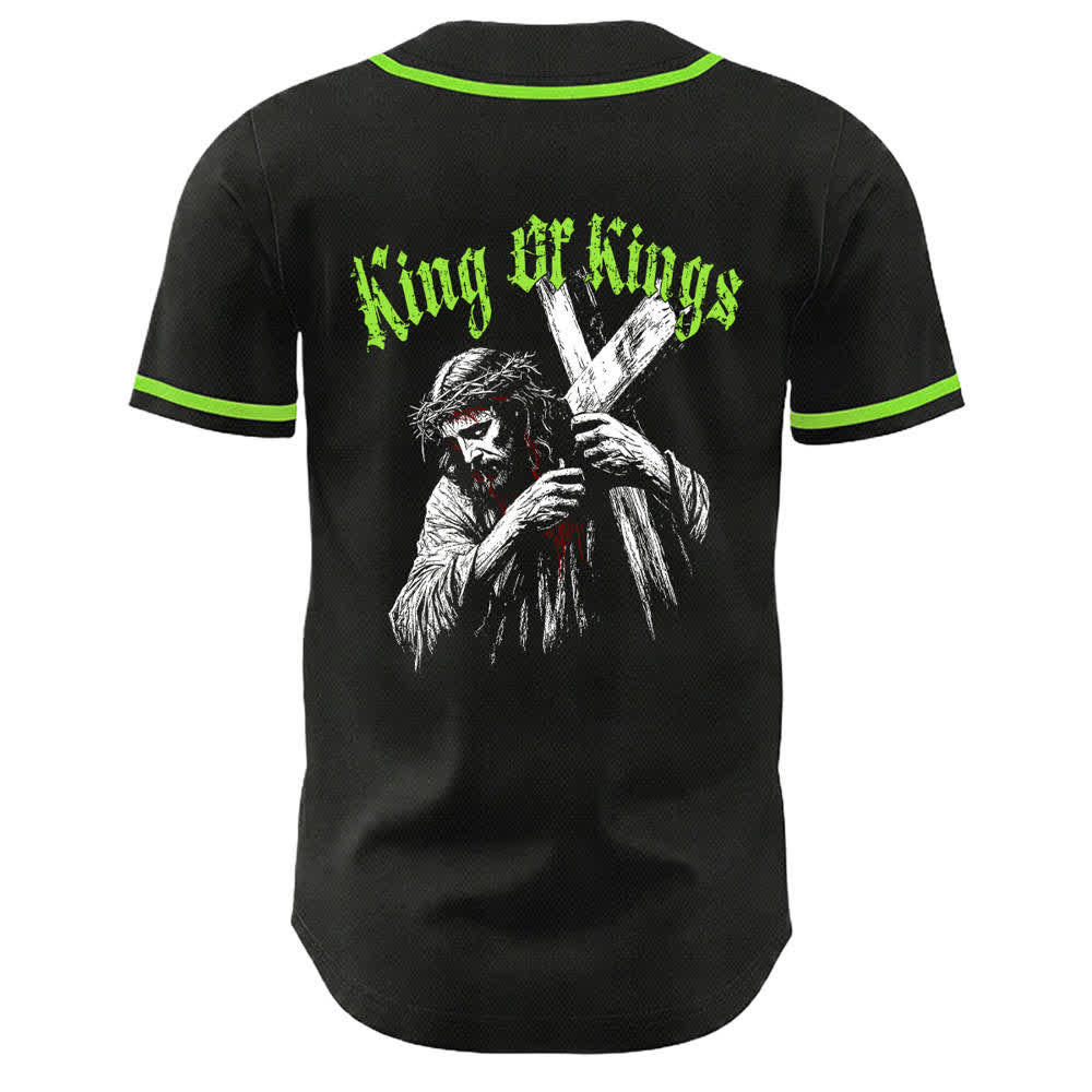 Christianartworkshop King Of Kings Number 33 Jesus Carrying Cross Unisex Baseball Jersey - image 17
