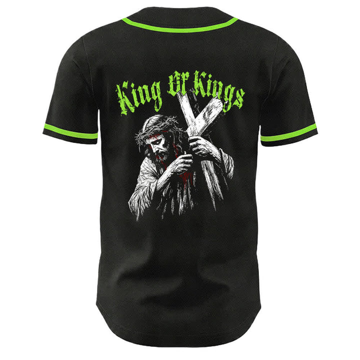 Christianartworkshop King Of Kings Number 33 Jesus Carrying Cross Unisex Baseball Jersey - image 17