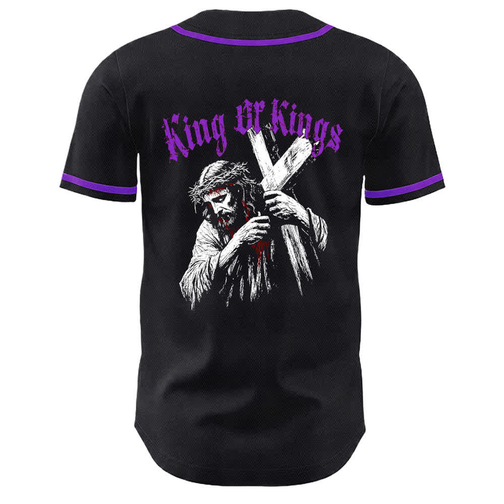 Christianartworkshop King Of Kings Number 33 Jesus Carrying Cross Unisex Baseball Jersey - image 20