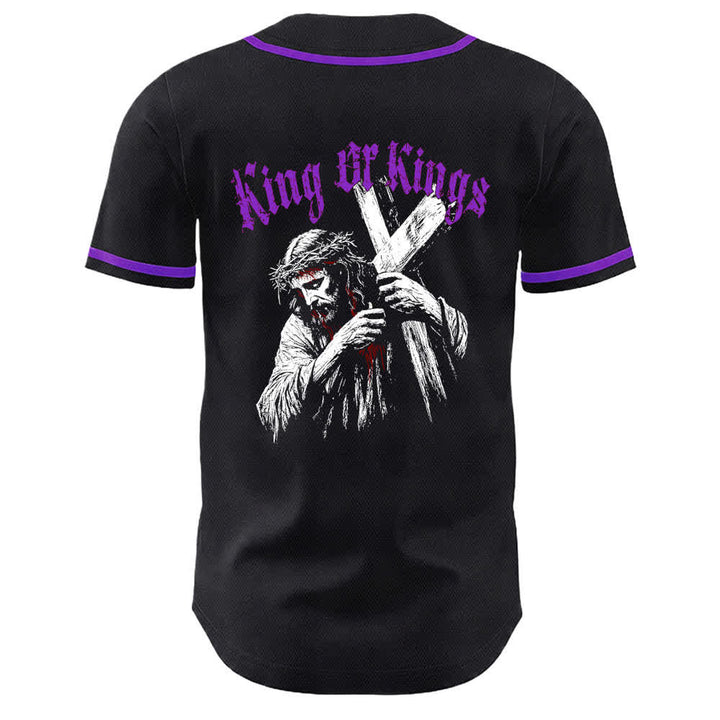 Christianartworkshop King Of Kings Number 33 Jesus Carrying Cross Unisex Baseball Jersey - image 20