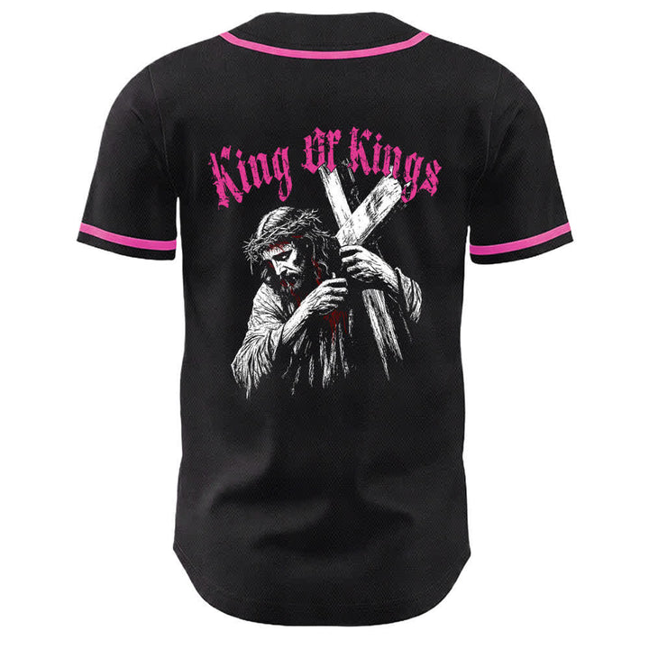 Christianartworkshop King Of Kings Number 33 Jesus Carrying Cross Unisex Baseball Jersey - image 23