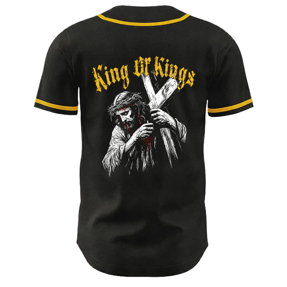 Christianartworkshop King Of Kings Number 33 Jesus Carrying Cross Unisex Baseball Jersey - image 2