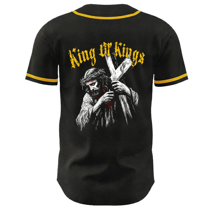 Christianartworkshop King Of Kings Number 33 Jesus Carrying Cross Unisex Baseball Jersey - image 2