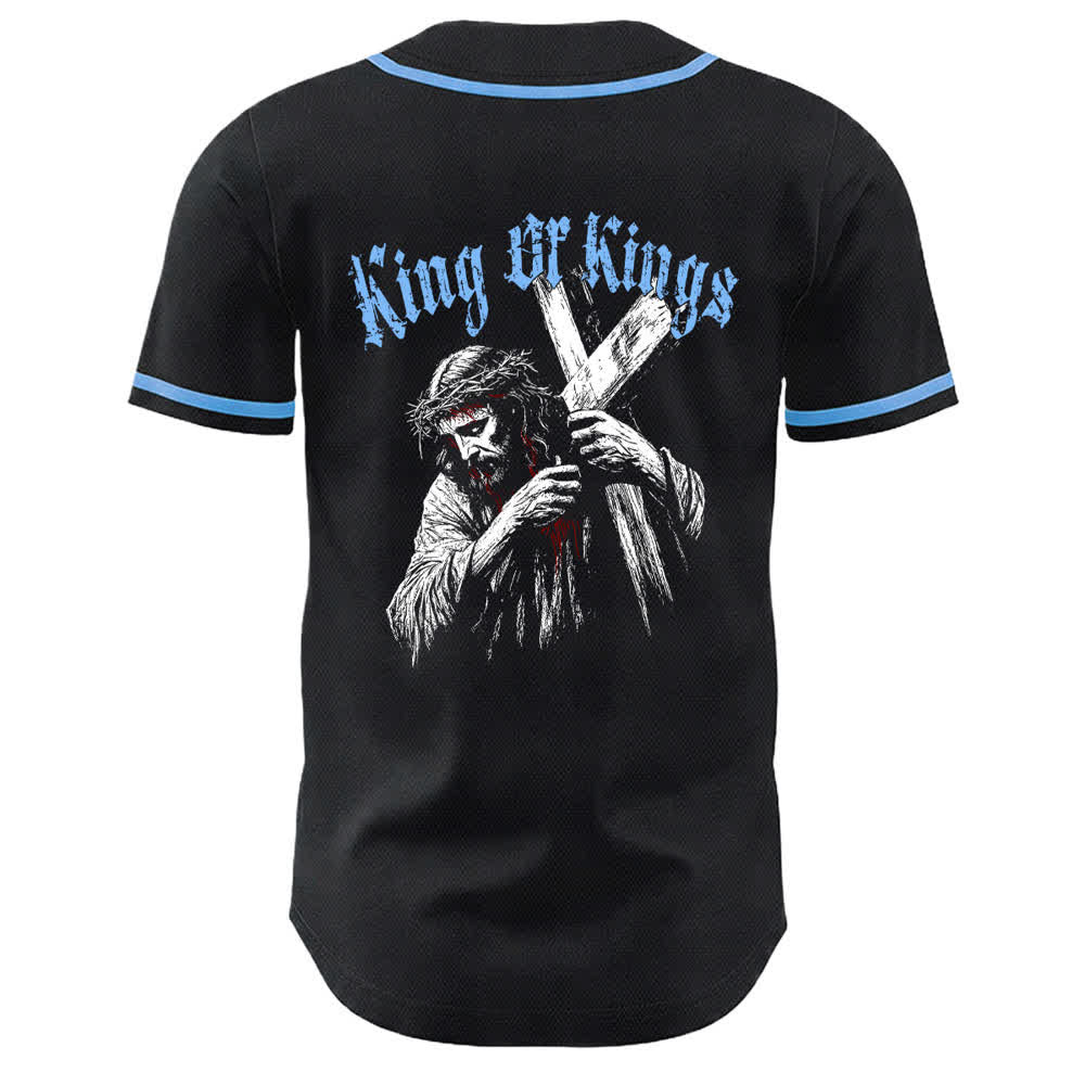 Christianartworkshop King Of Kings Number 33 Jesus Carrying Cross Unisex Baseball Jersey - image 14