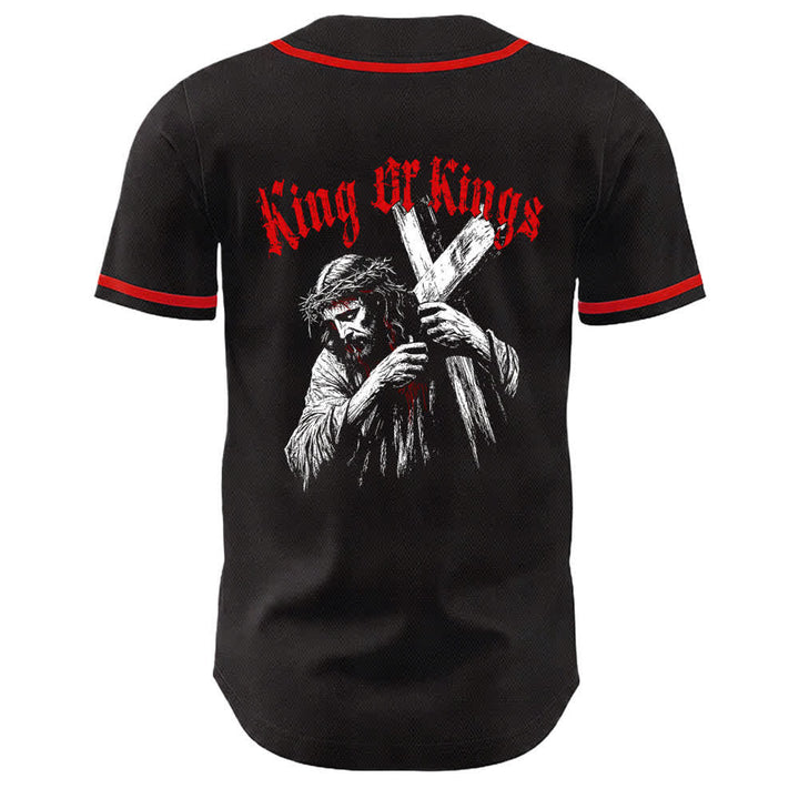 Christianartworkshop King Of Kings Number 33 Jesus Carrying Cross Unisex Baseball Jersey - image 8