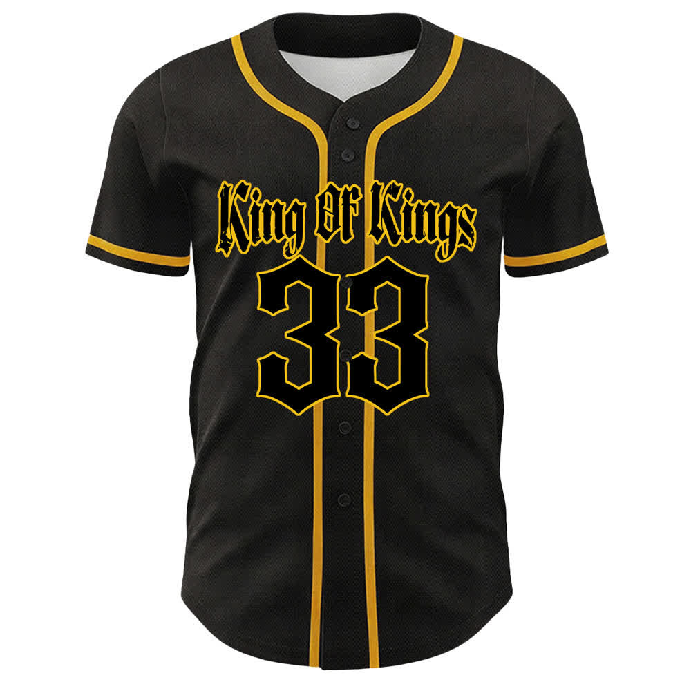 Christianartworkshop King Of Kings Number 33 Jesus Carrying Cross Unisex Baseball Jersey - image 1