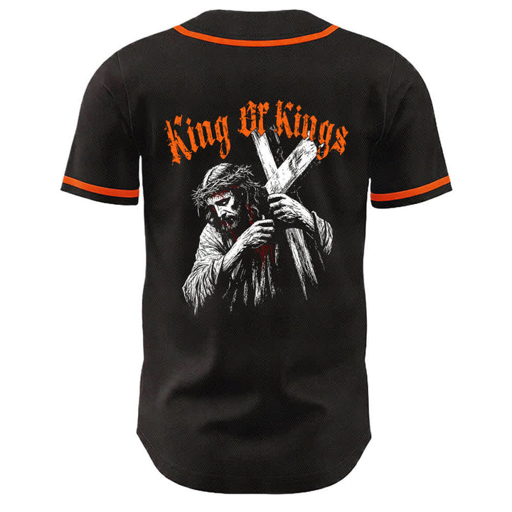 Christianartworkshop King Of Kings Number 33 Jesus Carrying Cross Unisex Baseball Jersey - image 11