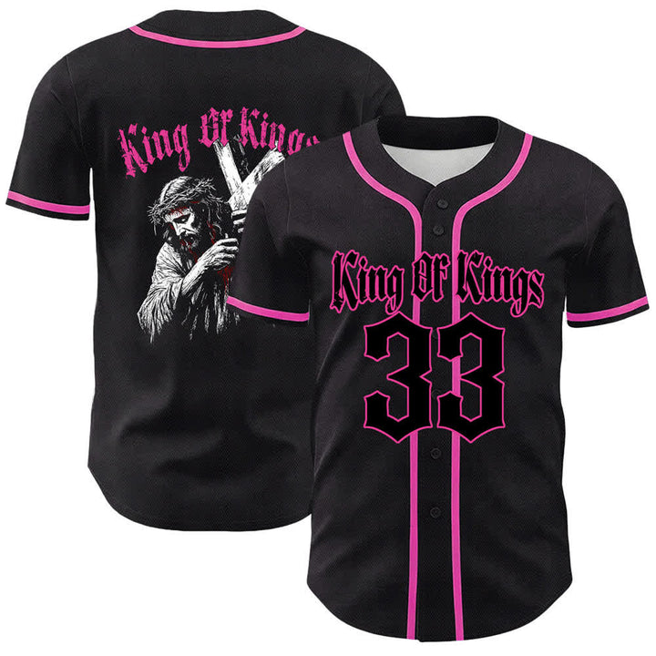 Christianartworkshop King Of Kings Number 33 Jesus Carrying Cross Unisex Baseball Jersey - image 22