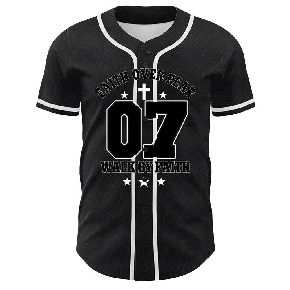 Christianartworkshop Faith Over Fear Walk By Fear Number 07 Dove Cross Unisex Baseball Jersey - image 4